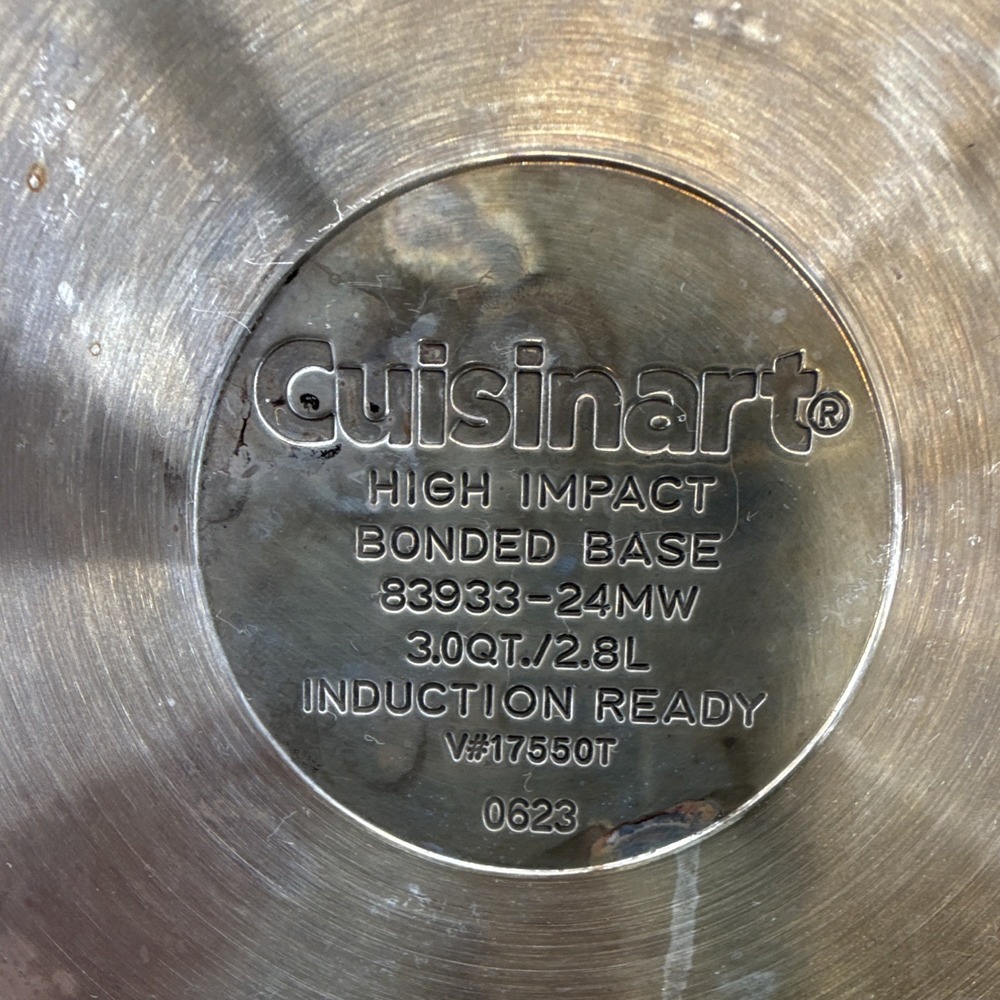 Cuisinart High Impact Bonded Base Induction 3-Pc Saucepan Set White/Gold lids - Picture 7 of 12